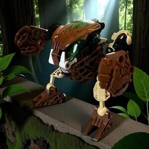 Vintage LEGO BIONICLE Pahrak Brown Green 8560 Set with Canister Complete Set